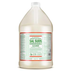 Dr. Bronner's - Sal Suds Biodegradable Cleaner (1 Gallon) - All-Purpose, Pine Cleaner for Floors, Laundry and Dishes, Concentrated, Cuts Grease and Dirt, Powerful Formula
