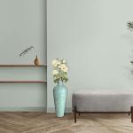 DecorShore 20” Mint Green Iron Mosaic Floor Vase – Tall, Handmade Decorative with Geometric Pattern for Centerpieces, Home Décor, Living Room, Bedroom, Tabletop