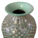 DecorShore 20” Mint Green Iron Mosaic Floor Vase – Tall, Handmade Decorative with Geometric Pattern for Centerpieces, Home Décor, Living Room, Bedroom, Tabletop