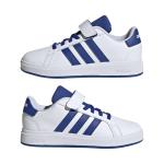 adidas Unisex-Kids Grand Court 2.0 Elastic Lace, White/Team Royal Blue/Black, 11