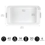 IRIS USA 50 Qt Plastic Under Bed Storage Organizer Bin Container with Secure Lids and Durable Black Buckles, Multi-Purpose for Clothes Shoes Clothing Bedding, Long, Clear