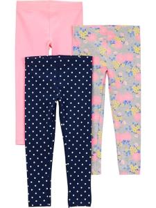 Simple Joys by Carter's Baby Girl's 3-Pack Leggings Pants, pink/blue dot/floral, 12 Months