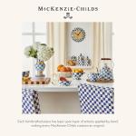 MACKENZIE-CHILDS Wall Clock, Decorative Clock for Kitchen and Living Room, Blue-and-White Royal Check