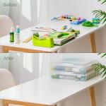 Iris Ohyama, Portable Plastic Storage Case with Handle, 10L, Set of 3, Clear, Snap-Tight Latch, Stackable, For Notebook, Paper, Craft Supplies, Hobby, Art, Office, Organizer, Box, BPA Free, SBC-350