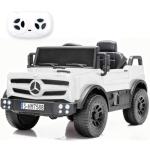 Tcaraiwen 12V Ride on Car for Kids, Licensed Mercedes-Benz Unimog w/Parent Remote Control, LED Headlights, Music Player & Horn for 3-5 Years Toddler, White