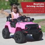 Best Choice Products 12V Kids Ride On Truck Car w/Parent Remote Control, Spring Suspension, LED Lights, AUX Port - Pink