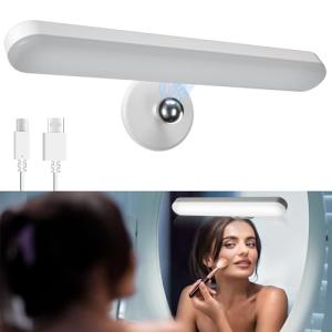 Benreom Wireless Vanity Lights for Mirror, Rechargeable Battery Operated Stick on Lamp, Adjustable Color Brightness & Angle Makeup Light, Cordless Magnetic LED Bar Renter Friendly Lighting Decor Gift