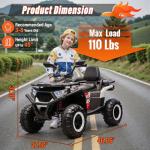 24V Ride On Car for Kids w/Remote Control, 4X4 Kids ATV 4 Wheeler w/800W Motor, Battery Powered Electric Vehicle Quad w/Beverage Port, Kneepads, Gift Flower, Spring Suspension, Bluetooth