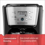 Black+Decker Thermal Coffee Maker, 12 Cup, Programmable, Digital Controls, Black And Silver, CM2036SC