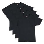 Hanes mens Essentials Short Sleeve T-shirt Value Pack (4-pack) athletic t shirts, Black, Medium US