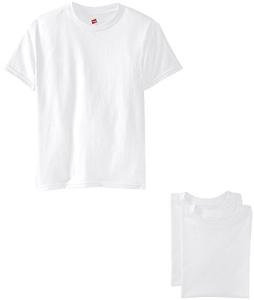 Hanes Big Boys' Nano Premium Cotton T-Shirt Pack of 3, White, Large