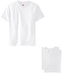 Hanes Big Boys' Nano Premium Cotton T-Shirt Pack of 3, White, Large