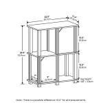 FURINNO Brahms Storage Shelf, 3-Tier, Black Oak/Black