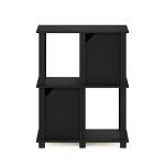 FURINNO Brahms Storage Shelf, 3-Tier, Black Oak/Black