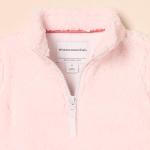 Amazon Essentials Girls' Sherpa Fleece Quarter-Zip Jacket, Light Pink, Small