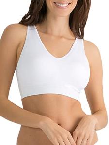Fruit of the Loom womens Seamless Pullover With Built-in Cups bras, White, Small US