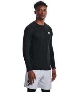 Under Armour Men's ColdGear Armour Fitted Crew, Black (001)/White, Large
