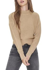 Forever 21 Mineral Wash Mock Neck Sweater Taupe Medium