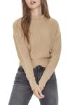 Forever 21 Mineral Wash Mock Neck Sweater Taupe Medium