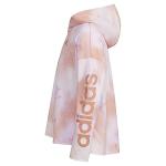 Adidas Girls Long Sleeve Printed Curve Hem Hooded Tee, Wonder Clay, Large