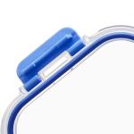 Amazon Basics Glass Food Storage Containers with Locking Lids, Set of 7, 14 pieces including lids, BPA-Free, clear with blue silicone ring