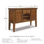 Signature Design by Ashley Ralene Vintage Casual Dining Room Buffet Cabinet with Wine Rack, Storage Cubby, 2 Cabinets, Drawer, Wood, 56" Wide, Medium Brown