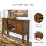 Signature Design by Ashley Ralene Vintage Casual Dining Room Buffet Cabinet with Wine Rack, Storage Cubby, 2 Cabinets, Drawer, Wood, 56" Wide, Medium Brown