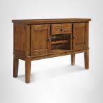 Signature Design by Ashley Ralene Vintage Casual Dining Room Buffet Cabinet with Wine Rack, Storage Cubby, 2 Cabinets, Drawer, Wood, 56" Wide, Medium Brown