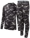 New Balance Boys Performance Base Layer Set - 2 Piece Athletic Moisture-Wicking Long Sleeve T Shirt and Tights (Sizes: 2T-20), Size 7, Black Camo