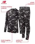 New Balance Boys Performance Base Layer Set - 2 Piece Athletic Moisture-Wicking Long Sleeve T Shirt and Tights (Sizes: 2T-20), Size 7, Black Camo