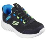 Skechers Kids Bounder - Brisk-Burst Sneaker, Black/Blue/Lime, 11 Little Kid