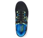 Skechers Kids Bounder - Brisk-Burst Sneaker, Black/Blue/Lime, 11 Little Kid