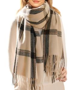 FURTALK Winter Scarf for Women Shawl Soft Tassel Plaid Large Oversized Scarves Wraps