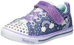 Skechers Unisex-child Twinkle Toes Sparkle Lite-unicorn Craze Sneaker, Denim/Lavender, 3.5 Little Kid