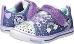 Skechers Unisex-child Twinkle Toes Sparkle Lite-unicorn Craze Sneaker, Denim/Lavender, 3.5 Little Kid