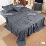 Utopia Bedding King Sheet Set – 4 Piece Bed Sheets for King Size Bed, Soft and Breathable Microfiber, Includes 1 Fitted Sheet, 1 Flat Sheet and 2 Pillowcases (Grey)