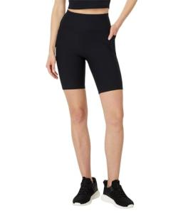 Skechers Go Walk Rib High Waisted 8 inch Bike Short, Bold Black, Large