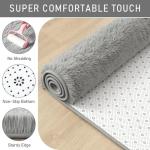 LOCHAS Ultra Soft Indoor Modern Area Rugs Fluffy Living Room Carpets for Children Bedroom Home Decor Nursery Rug 4x5.3 Feet, Gray