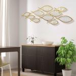 BECHAEO 3D Coastal Large Metal Fish Mirror Wall Decor 41"x 15" Fish Decorative Mirror Sculpture Gold Metal Wall Art Ocean Deco for Living Dining Room Bathroom Bedroom Entryway
