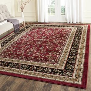 SAFAVIEH Lyndhurst Collection Area Rug - 9' x 12', Red & Black, Traditional Oriental Design, Non-Shedding & Easy Care, Ideal for High Traffic Areas in Living Room, Bedroom (LNH331B)