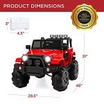 Best Choice Products Kids 12V Ride On Truck, Battery Powered Toy Car w/Spring Suspension, Remote Control, 3 Speeds, LED Lights, Bluetooth - Red