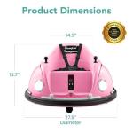 Best Choice Products 6V Electric Kids Ride On Bumpin Bumper Car, 1.5 - 6 Years Old, Parent Remote Control, 360 Degree Spin, Lights, Sounds - Pink