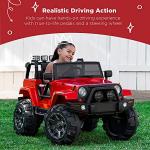 Best Choice Products Kids 12V Ride On Truck, Battery Powered Toy Car w/Spring Suspension, Remote Control, 3 Speeds, LED Lights, Bluetooth - Red