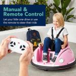 Best Choice Products 6V Electric Kids Ride On Bumpin Bumper Car, 1.5 - 6 Years Old, Parent Remote Control, 360 Degree Spin, Lights, Sounds - Pink