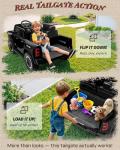 24V Ride on Toys for Big Kids, Licensed RAM 1500 RHO Electric Car for Kids w/Remote Control, Ride on Truck w/Bluetooth, LED Lights, Truck Bed Storage, Gear Shifter & Soft Start (Black)