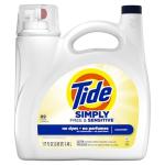 Tide Simply Liquid Laundry Detergent, Free & Sensitive Scent, 89 Loads, 117 fl oz