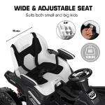 ANPABO 24V 4x4 Ride On Toy for Big Kids, 4x200W Motors, 5MPH, Kids Car w/Parent Remote, Wide Adjustable Seat, Headlights, Metal Frame, Shock Absorbers, 4 Wheeler Quad for Kids 3-12, White