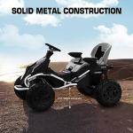 ANPABO 24V 4x4 Ride On Toy for Big Kids, 4x200W Motors, 5MPH, Kids Car w/Parent Remote, Wide Adjustable Seat, Headlights, Metal Frame, Shock Absorbers, 4 Wheeler Quad for Kids 3-12, White