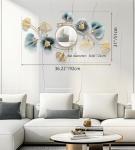 Axioglo Large Wall Mirror,Modern Wall Mirrors Decorative,3DMetal Ginkgo Biloba Design - Perfect for Living Room, Bedroom, Bathroom, or Entryway Wall Decor