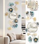 Axioglo Large Wall Mirror,Modern Wall Mirrors Decorative,3DMetal Ginkgo Biloba Design - Perfect for Living Room, Bedroom, Bathroom, or Entryway Wall Decor